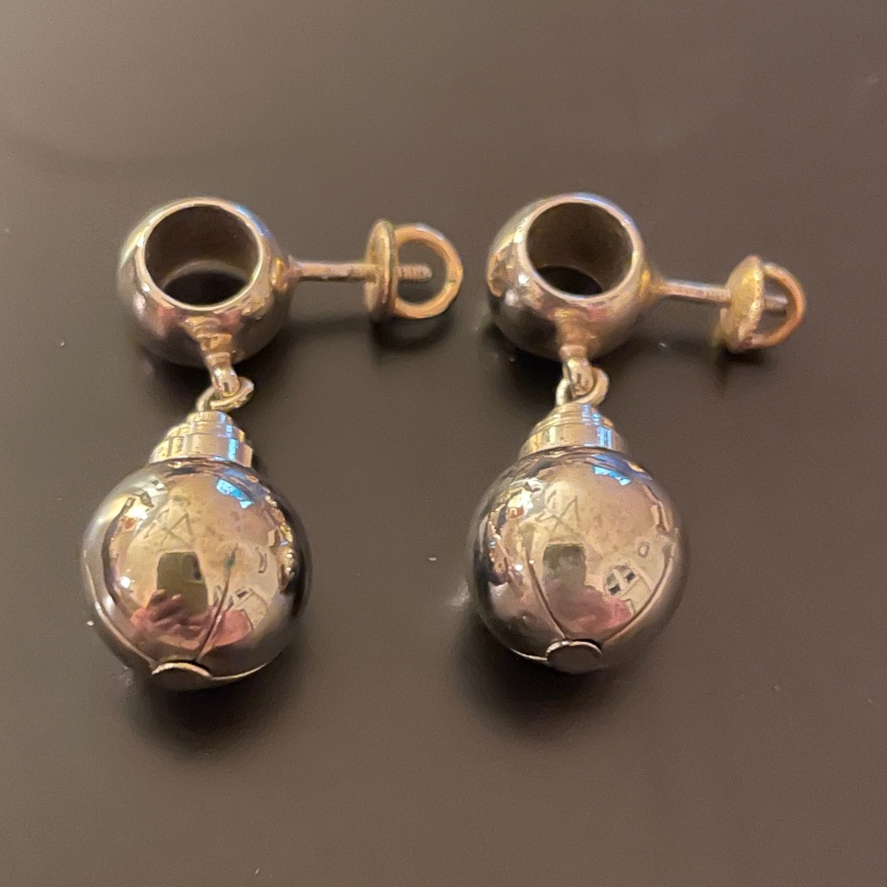 40’s vintage silver drop earrings